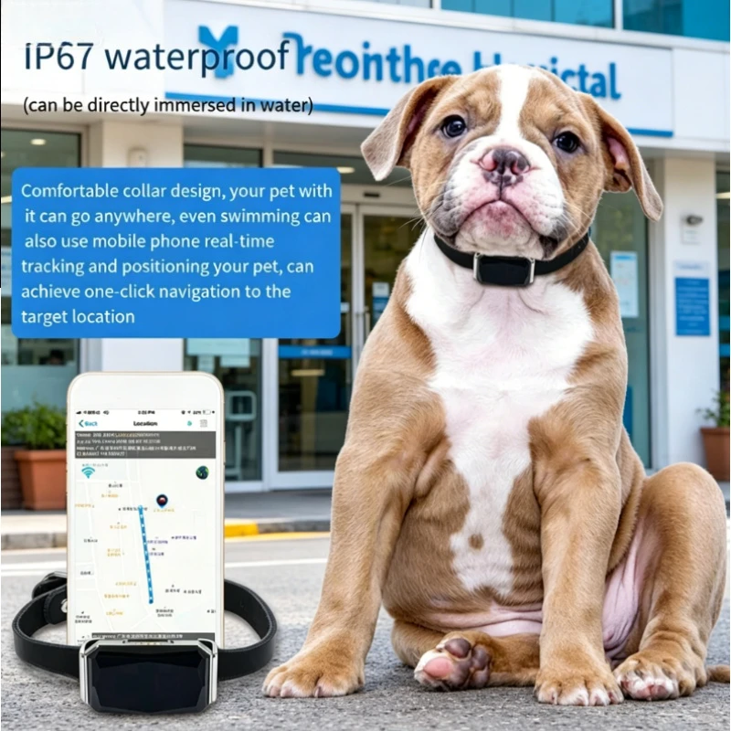 2026 NEW Real Time Tracking Smart GPS Pet Tracker IP67 Waterproof Pet Locator for Dog Cat Pet