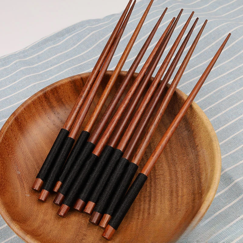 First-Grade Red Sandalwood Chopsticks Western Wrap Design Cutlery with Spoon Set