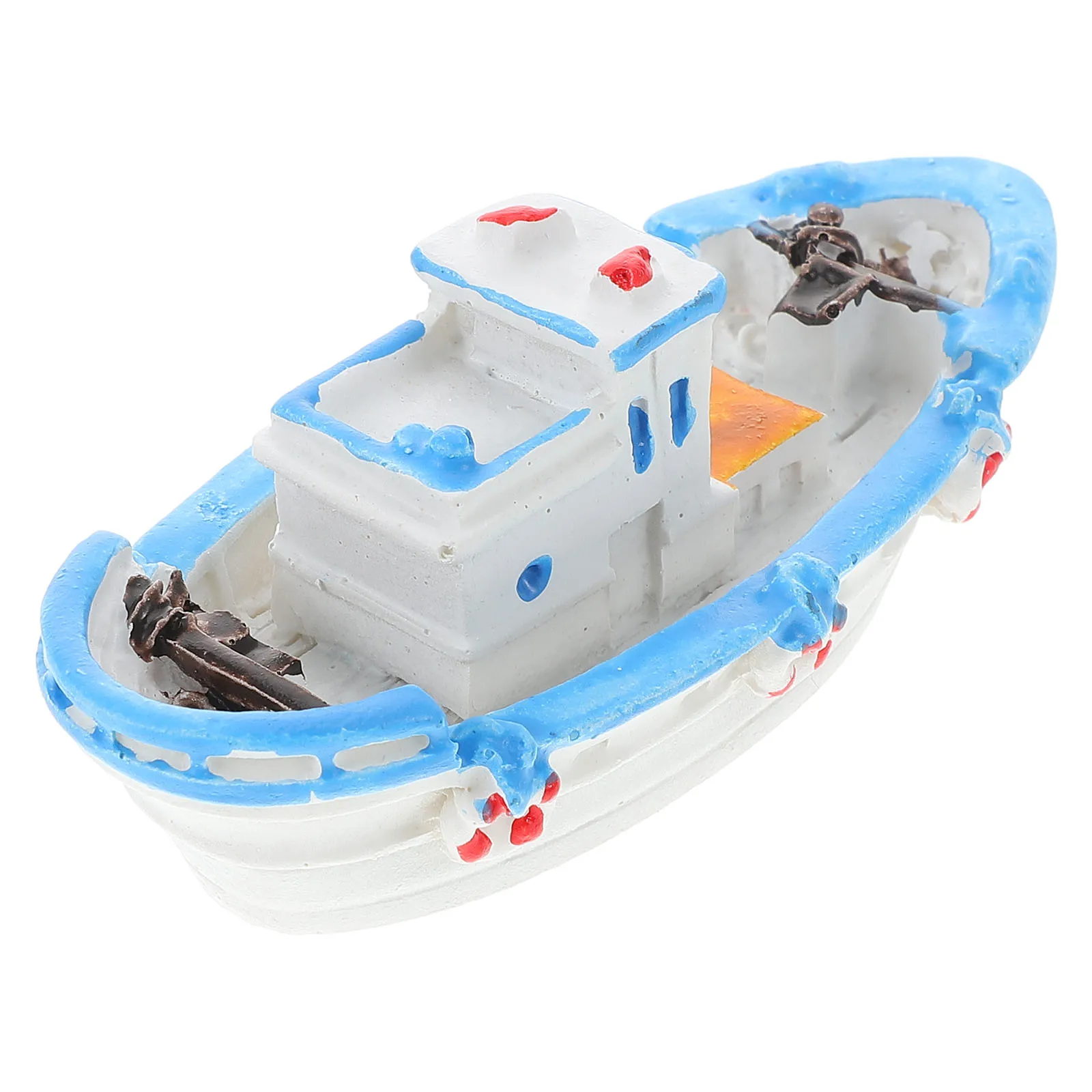 

Small Fishing Boat Decorations Dining Table Mini Decors Resin Beach Style Miniature Boats Models