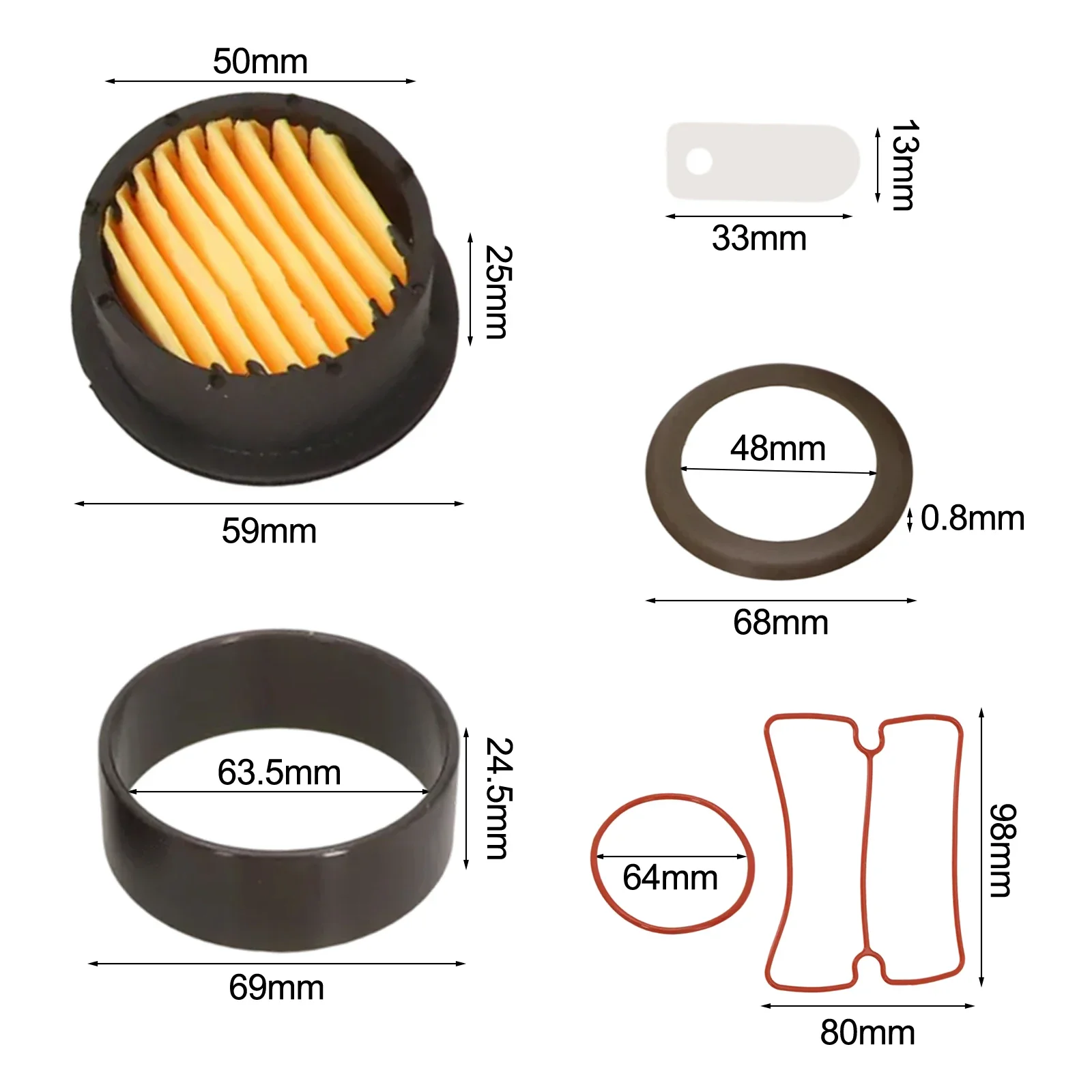 Reliable 20 Piece Oil Compressor Repair Kit for 550W 750W 1100W 1500W Models Offering Essential Maintenance Parts