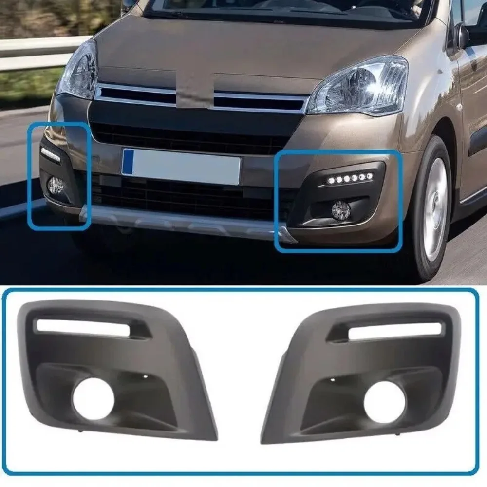 Fog Light Frame Protector Cover Front Bumper Fog Lamp Grille Cover 1513564680 For Citroen Berlingo Peugeot Partner 2015-2019