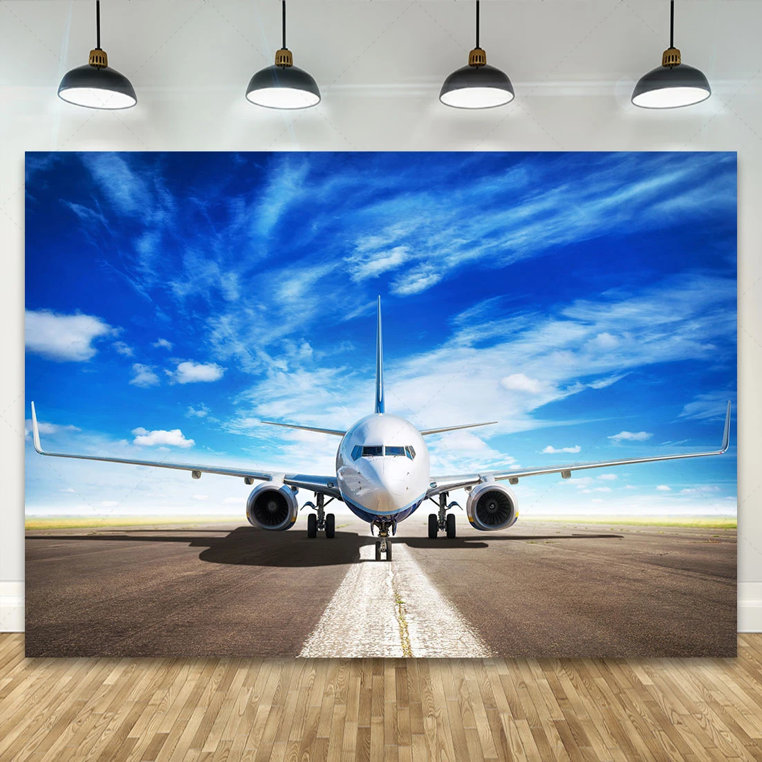 Fondo de fotografía con tema de avión de aeropuerto, decoración de pared para fiesta de avión mundial de viaje, estudio fotográfico ﻿   Suministros de fondos
