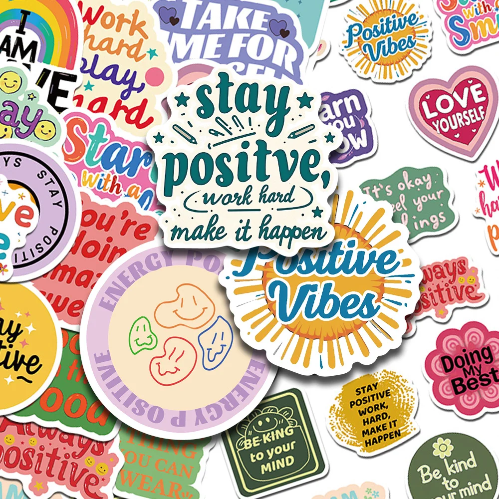 50 Stück positive Affirmation Aufkleber Aufkleber für Laptop Scrapbook Skateboard Helm Koffer DIY Graffiti ästhetische Aufkleber