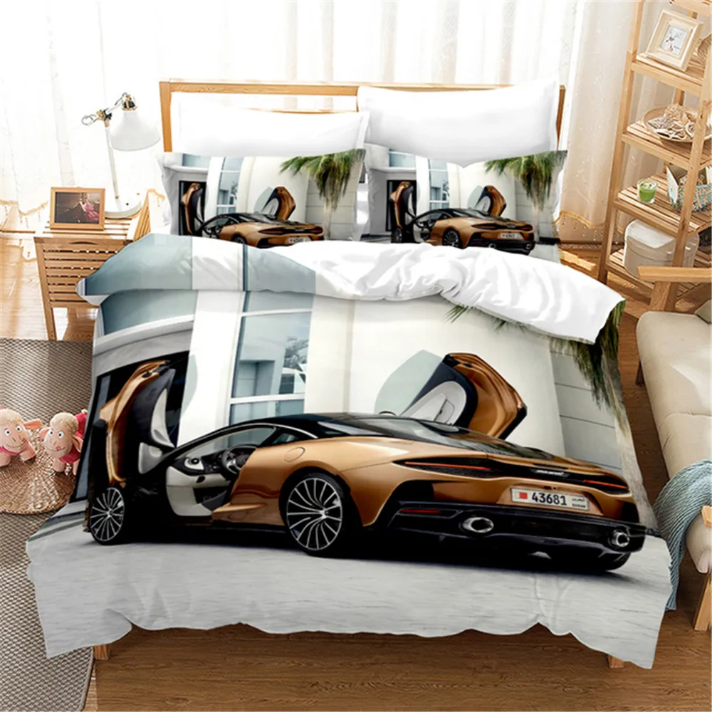 

Sports Car Duvet Cover Set Luxury High Quality 3D Printed Bedding 2/3pcs Double Queen King Bedclothes Adults Boys Home Textile.