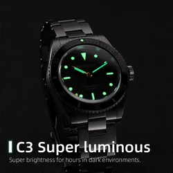 Waterproof Luminous IRONWATCH Automatic Mechanical Watch NH35 Vintage Sports Movement Watch For Men 200m  Men's Diver Watch