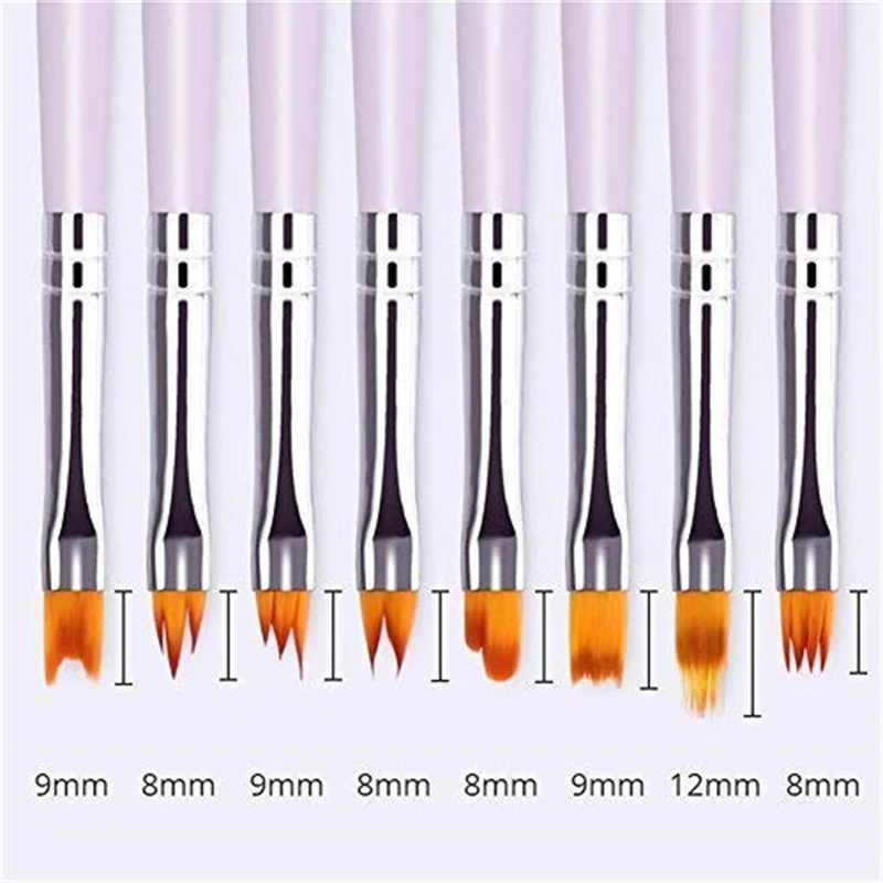 8/15 adet tırnak sanat fırçalar Set profesyonel cetvel kalemi degrade boyama fırça UV jel çiçek boyama aracı manikür malzemeleri