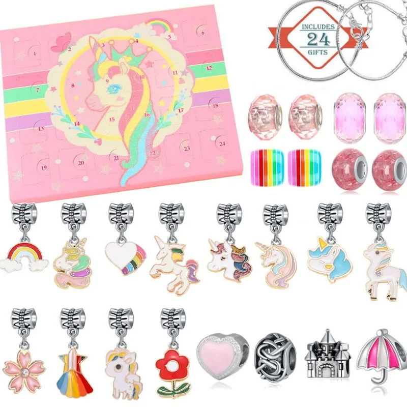 

Unicorn Jewelry Advent Calendar Diy Bracelet Making Kit 2023 Xmas Gift For Girl Kids Christmas Countdown Calendars Jewelry Box