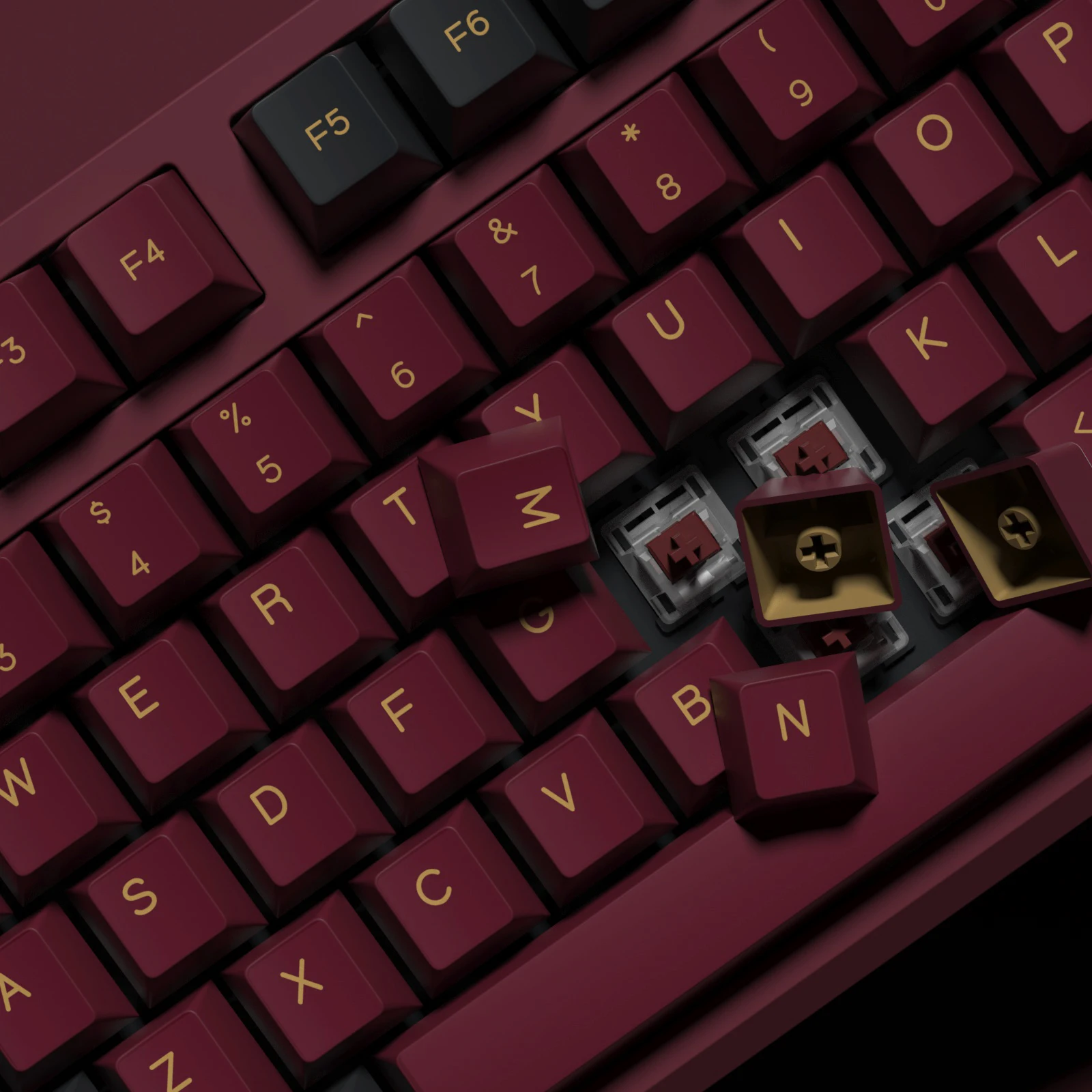 Imagem -05 - Kbdiy-vermelho Samurai Keycaps para Teclado Mecânico Gmk Keycap Double Shot Perfil Cereja Pbt Iso 176 Teclas por Conjunto Gmk67 K500