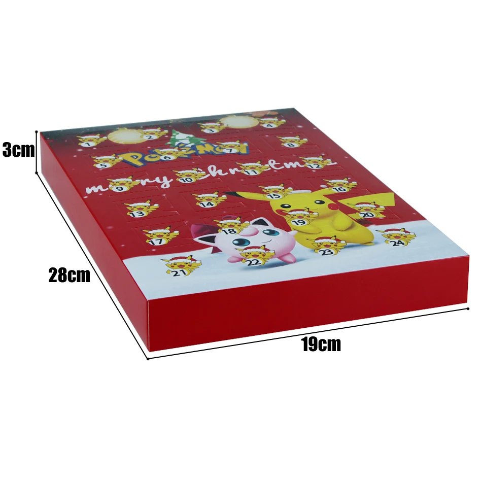 بوكيمون عيد الميلاد مجيء صندوق التقويم للأطفال ، شخصيات أنيمي ، Kawaii بيكاتشو ، لعب للبنين والبنات ، هدايا عيد الميلاد ، في الأوراق المالية ، 24 قطعة #2