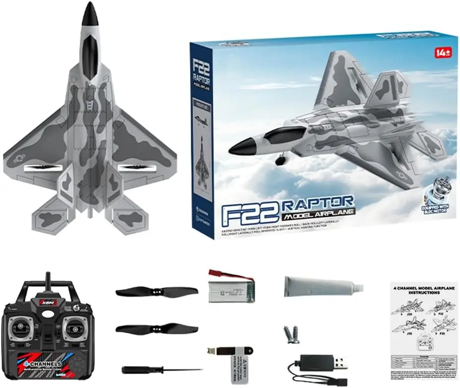 BM31 F-22 Brushless RC Plane 2.4GHz 4CH EPP Jet Airplane No Camera Remote Control Toy for Outdoor Flying