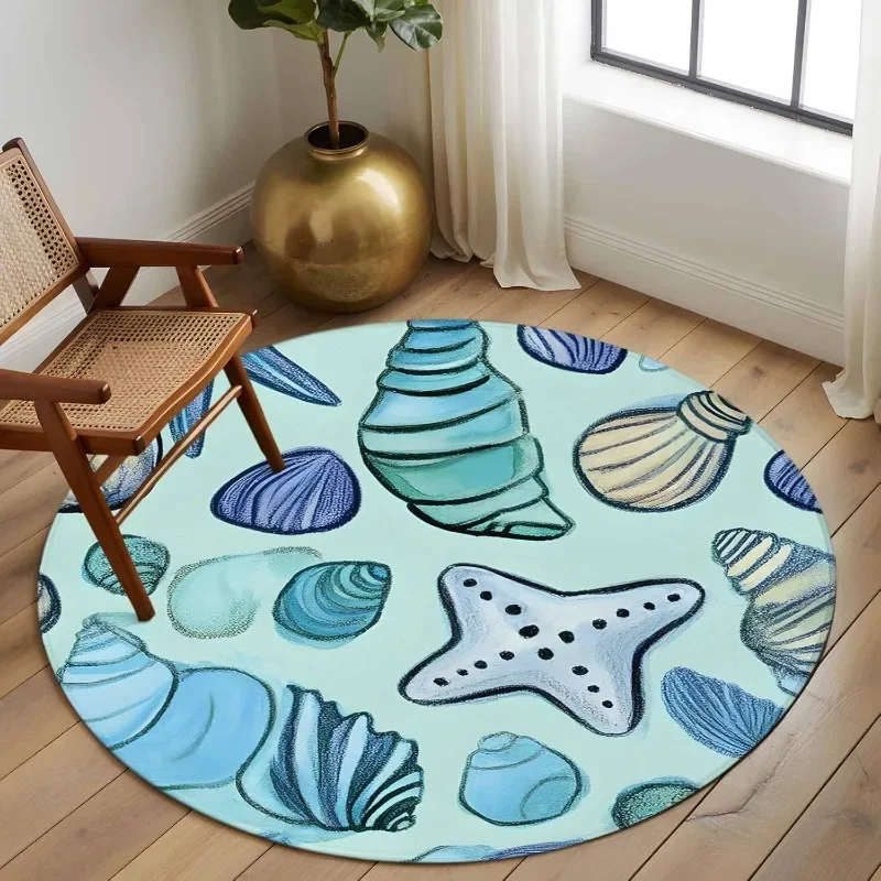 ~o~round-nautical-rug-with-seahorse-starfish-–-vintage-coastal-anti-slip-mat-for-living-room-home-decor