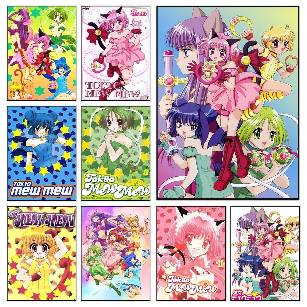 Magical Anime T-tokyo Mew Mew Poster Trendy Aesthetic Wall Decor for Dorm & Bedroom
