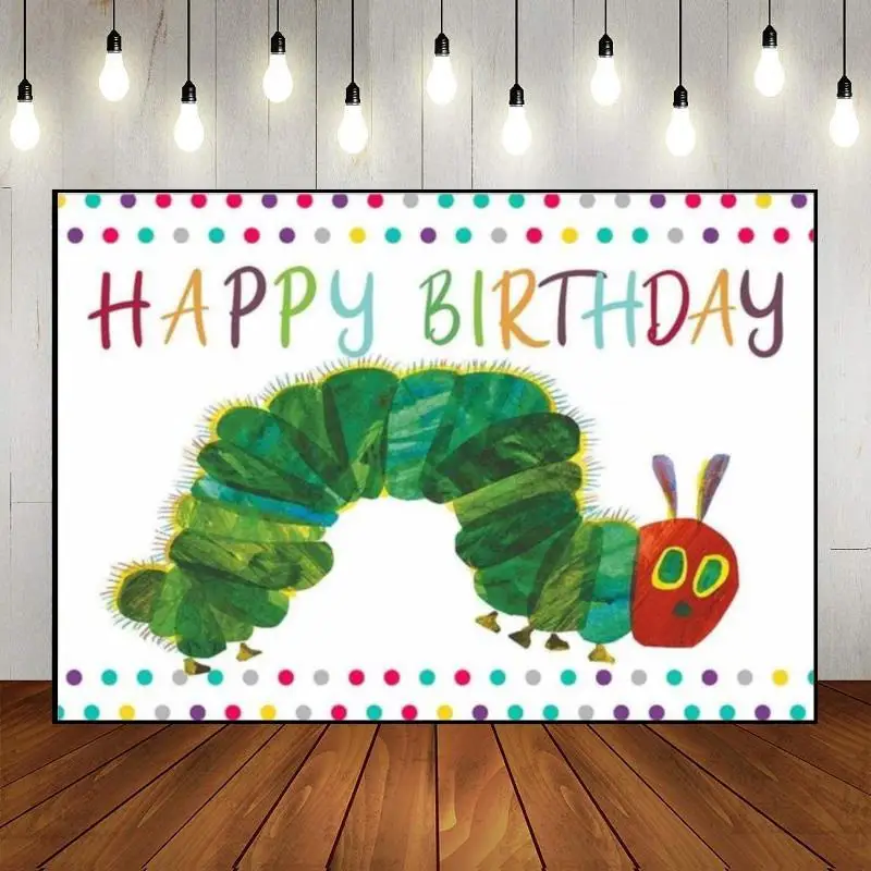 

Caterpillar Custom Birthday Backdrop Flowers Background Baby Shower Banner Photo Prince Photography Backdrops Princess Sweet Boy