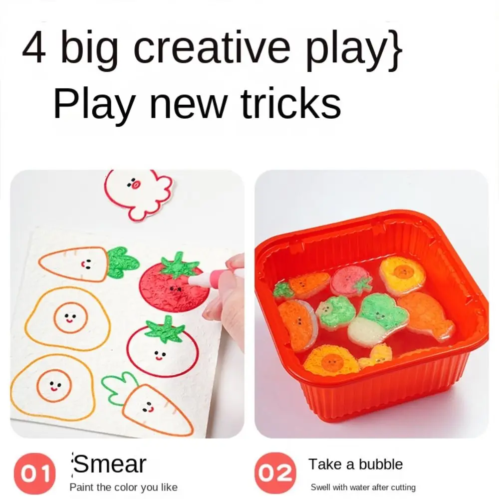 マルチカラー DIY 絵画キッチンおもちゃ遊具面白いデザイン腫れ食品おもちゃ漫画クリエイティブごっこ遊びプレイセット