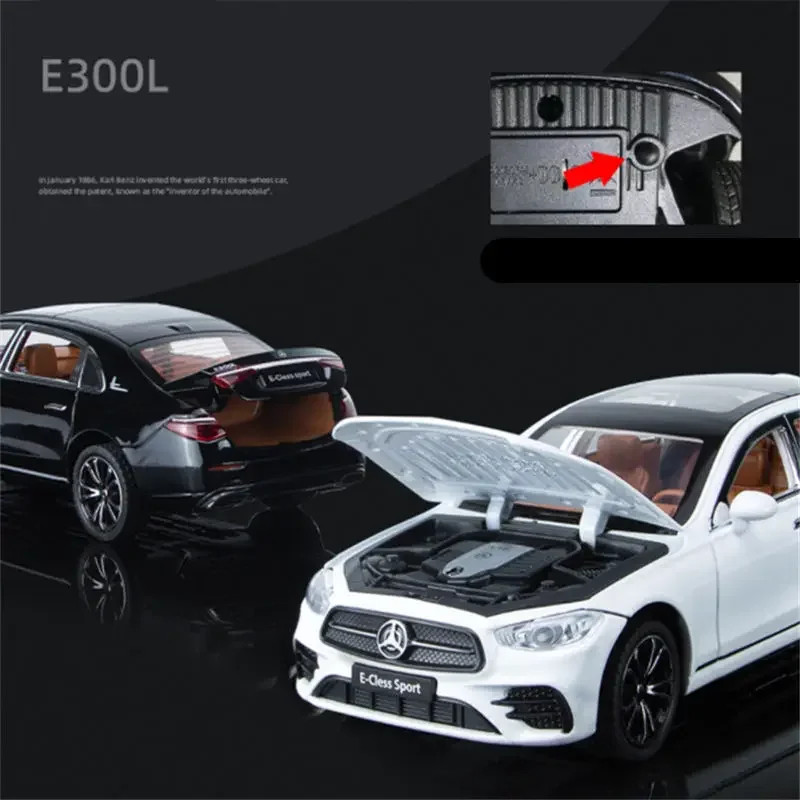 1:32 E300 L E-Class Alloy Car Model Diecasts Metal Toy Vehicles Car Model Simulation Sound and Light Collection Childrens Gifts