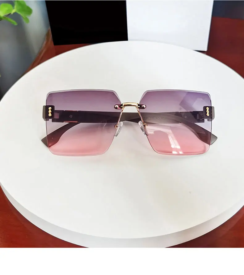 

2025 New F Home HD Frameless Cut Edge Sunglasses, UV Resistant Sunshade Sunglasses, Women's Fashion F Letter