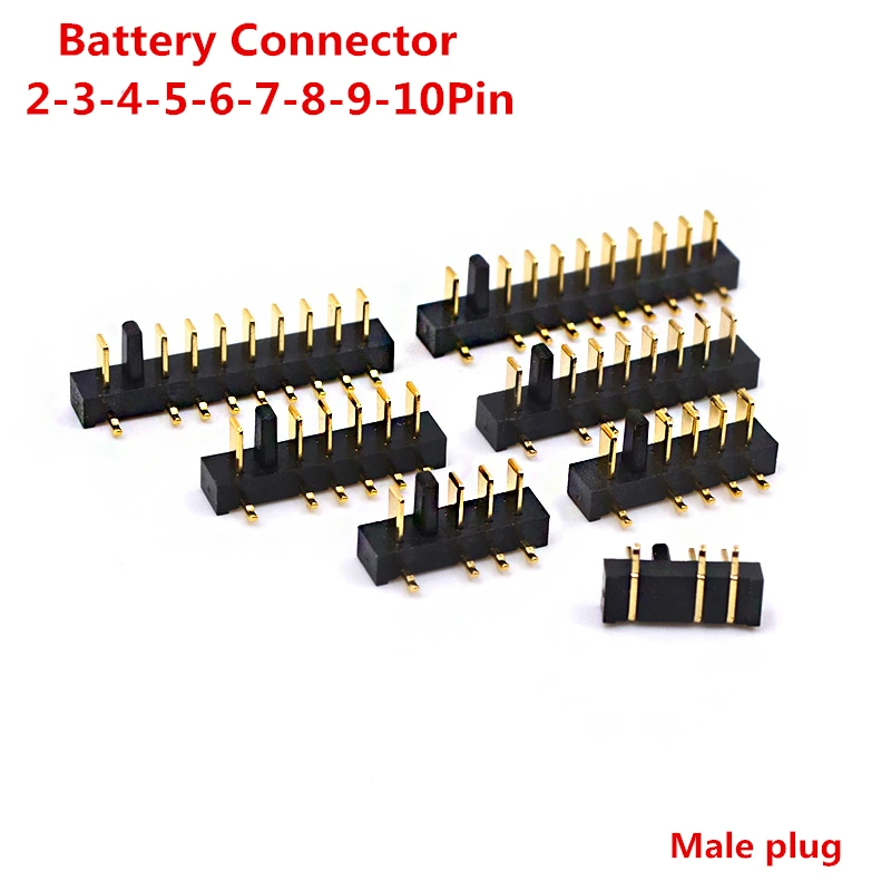 10Pcs 3/4/5/6/7/8/9/10Pin Blade Laptop Battery Connector 2.5MM Pitch Male Connector 90 Degree Bend  good qulity