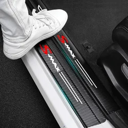 4pcs car stickers door sill strips pedals carbon fiber decorative strips for Ford SMAX Auto Accessories