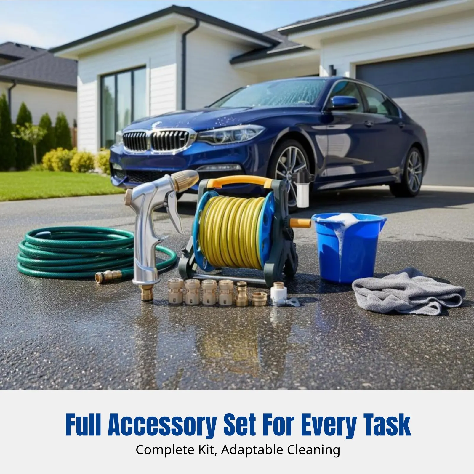 

Шланг для мойки автомобилей высокого давления из сплава, с регулируемым распылителем, для домашней уборки, универсальное применение