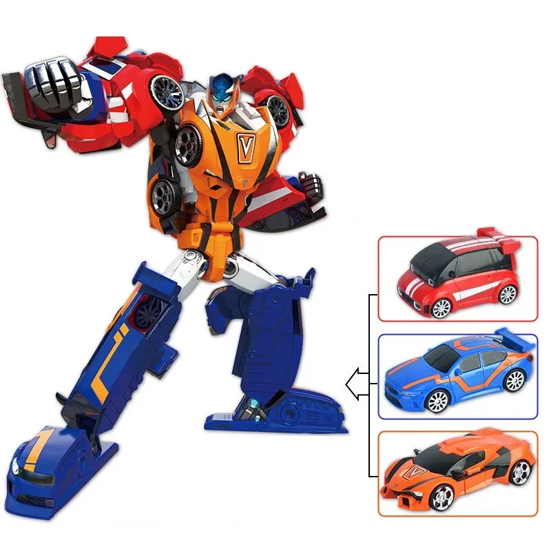 

3 IN 1 Galaxy Detectives Tobot V Transforming Robot to Car Toy Korea Cartoon Brothers Anime Transformation Car Toys