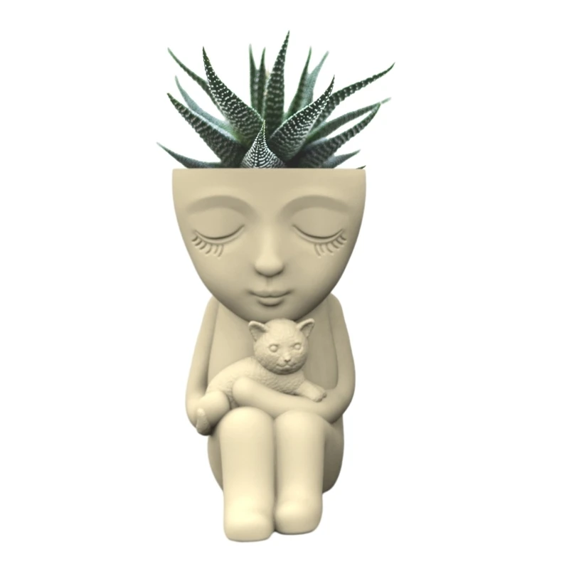 MXME Child & Pen Holder Pot Silicone Mold Epoxy Resin Mold Table Ornament Mold