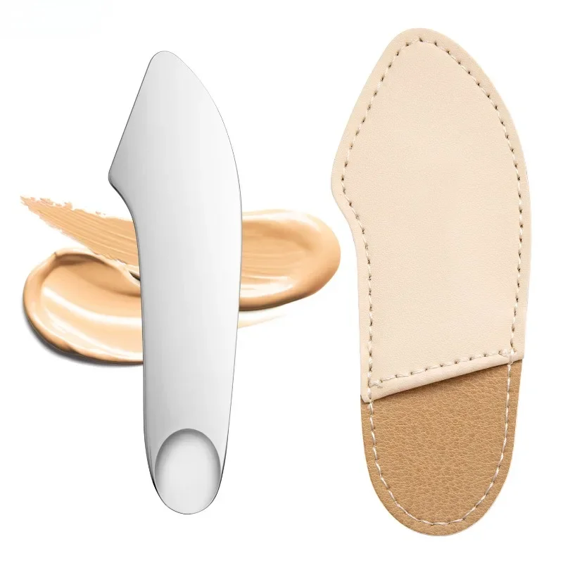 Nueva pala de maquillaje para base, palo mezclador de colores, raspador líquido de acero inoxidable, paleta de máscara Facial de doble cabezal, herramienta de maquillaje