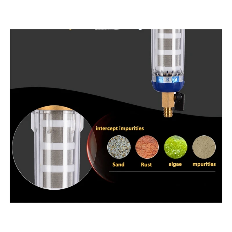 Pre Filter Purifier Whole House Spin Down Sediment Water Filter Central Prefilter System Backwash Stainless Steel Mesh