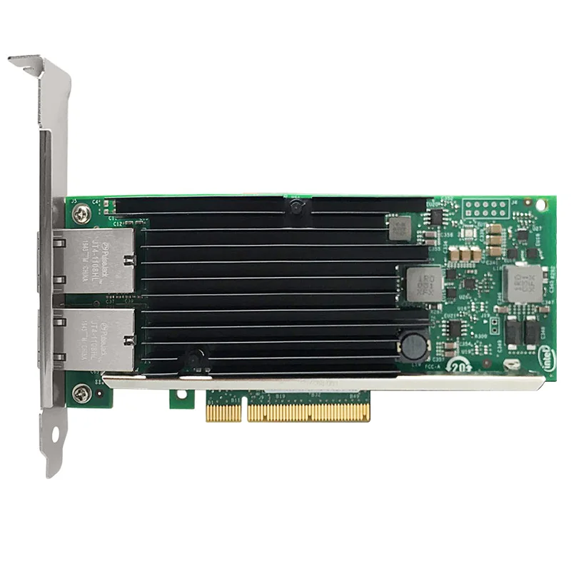 X540-T2 인텔 칩셋 PCIe x8 듀얼 구리 RJ45, 10Gbps 포트 이더넷 네트워크 카드, PCIE-X8 X16