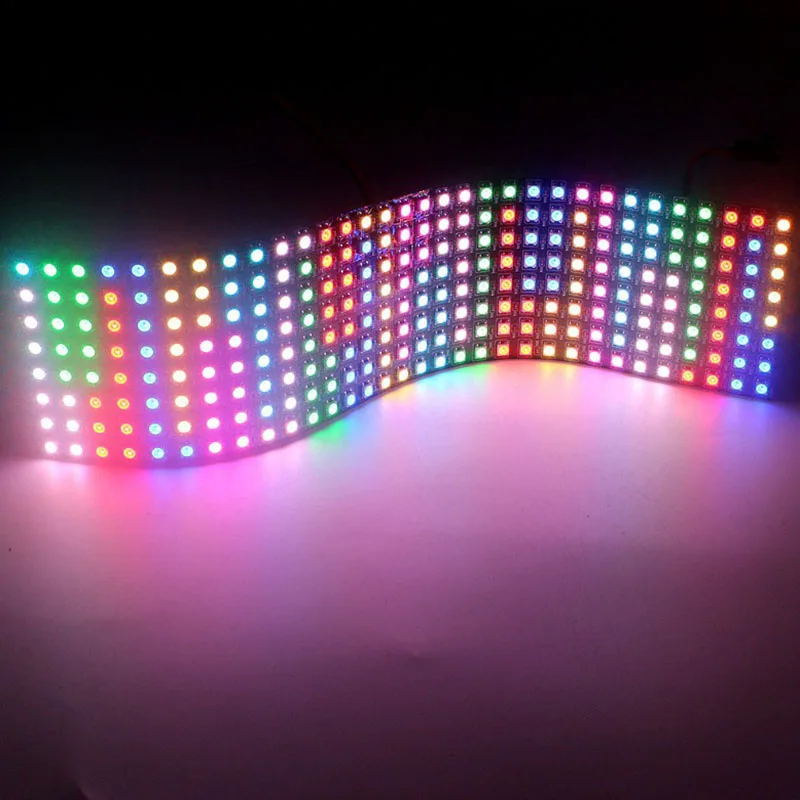 1X DC5V WS2812B Digital LED Flexible Panel Individually Addressable LED 256 Pixels Matrix Screen SP801E APP Controller