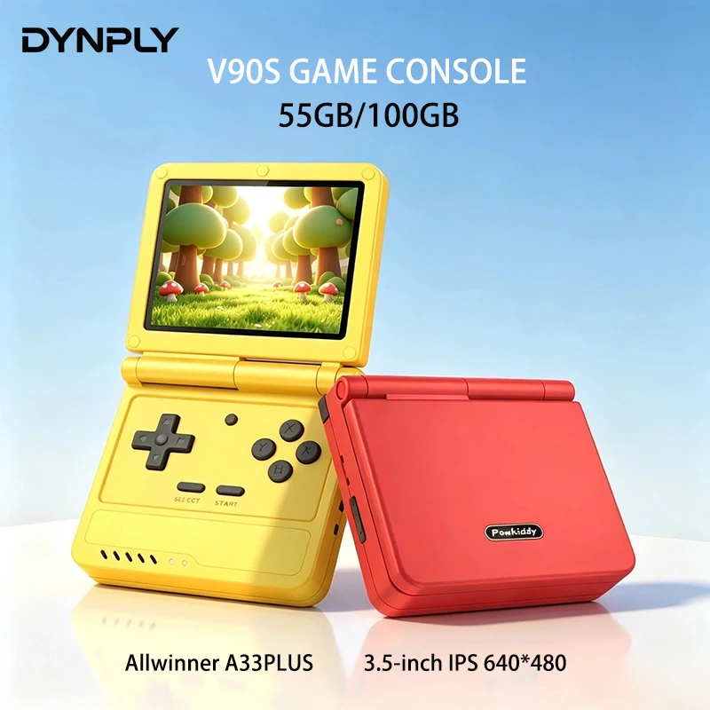 powkiddy-v90s-35-inch-640-480-ips-screen-retro-flip-portable-handheld-game-console-a133plus-vibration-function-children's-gifts