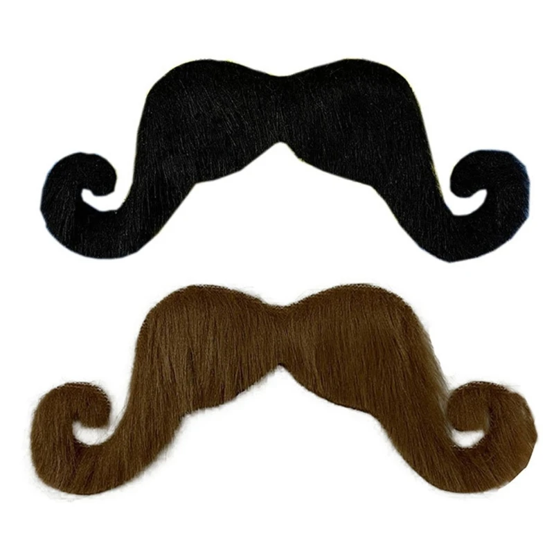 2025 New 1Pc Fake Mustaches Self Adhesive Novelty Hairy Beard Costume Facials Hair for Christmas Party Supplies Decorations