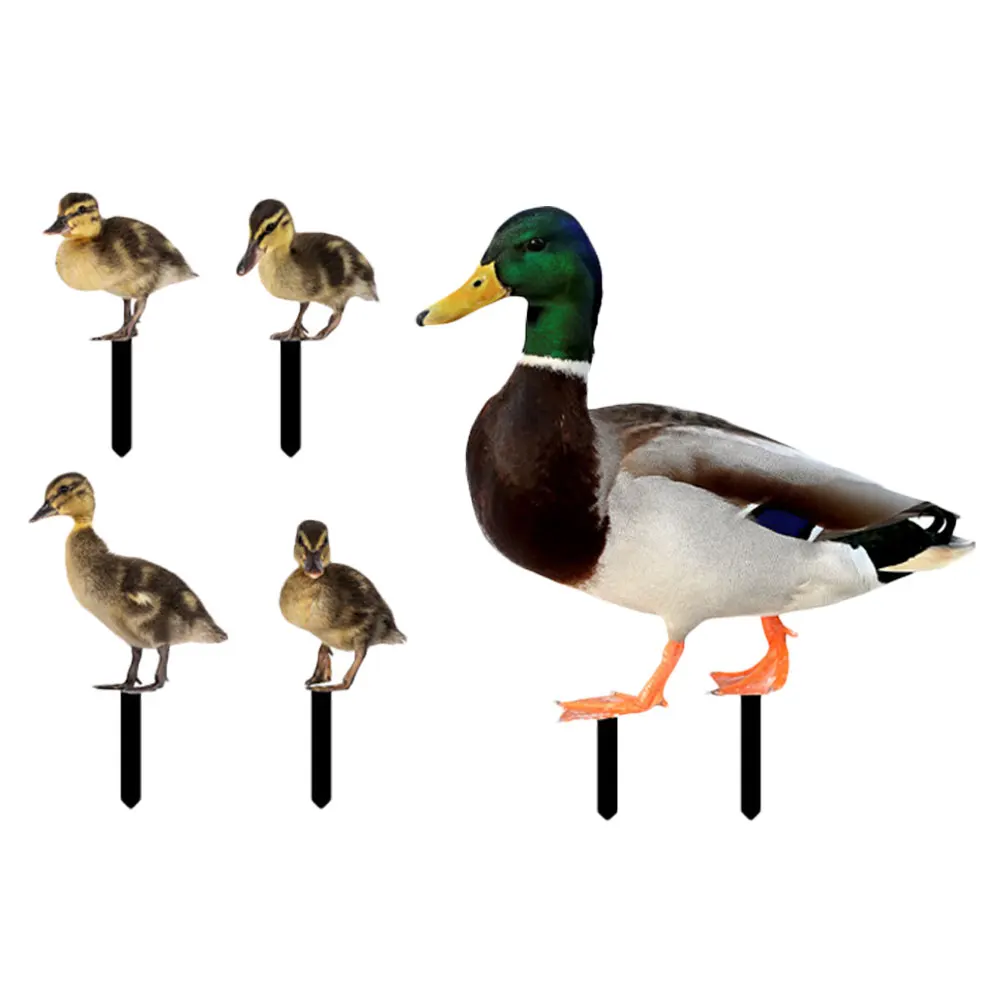 

Acrylic Duck Stake Realistic Garden Ornament Yard Decor Outdoor Baby Lawn Animal Ground Insert Stake Durable Weather Resistant