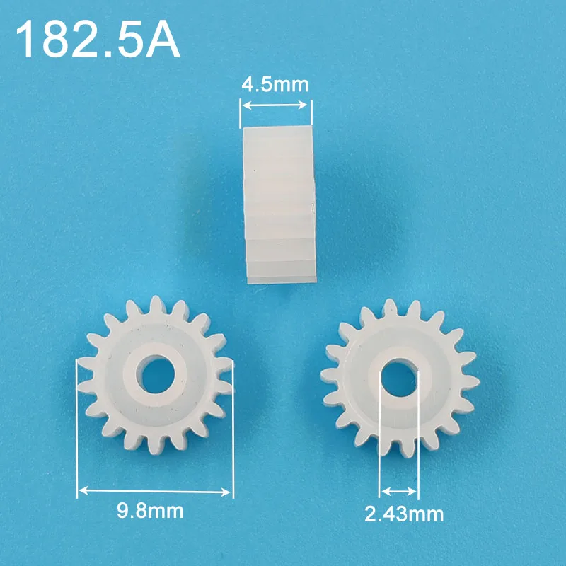 182.5A 0.5M Plastic Gears OD10mm Small Parts Toy Accessories Science and Technology DIY Model Fittings Pinion 18T