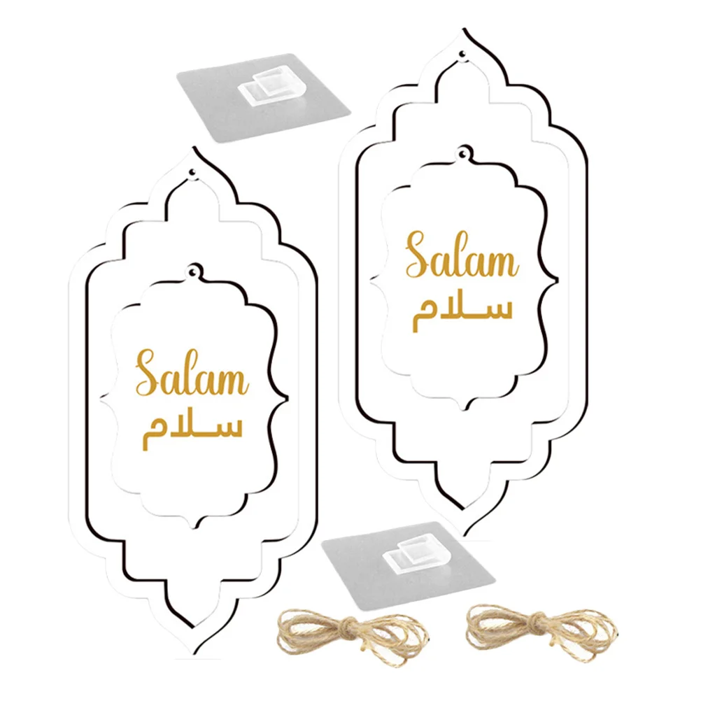 

2pcs Wooden Hollow Sign Hanging Plaque Rustic Door Decor Porch Wall Art Home Ornament Farmhouse Hanging Tag Pendant