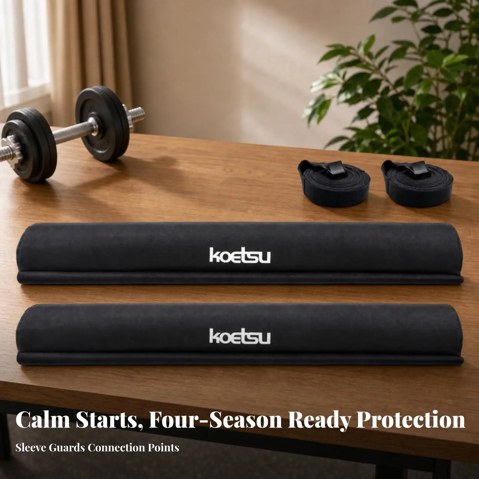 Soft Paddleboard Roof Rack Cover guarding PVC Coating, Roof Rack Pad with Tie Straps, for Road Trips