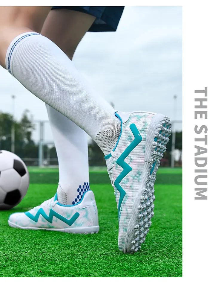 Original Marke blau Herren profession elle Fußballs chuhe Rasen rutsch feste Fußballs chuhe für Männer Schnürung Low Cut Fußball Turnschuhe männlich – Detail 22