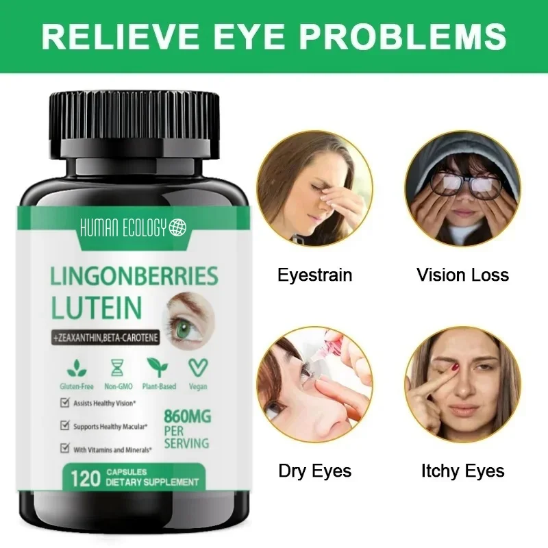 Human Ecology Eye Supplements with Zinc Vitamins C E 3 Lutein Zeaxanthin