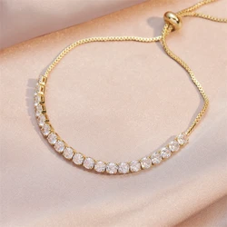 Luxury Gold Plated Tennis Bracelet for Women Gold color CZ Pendant Bracelet Valentine's Day Gift Jewelry