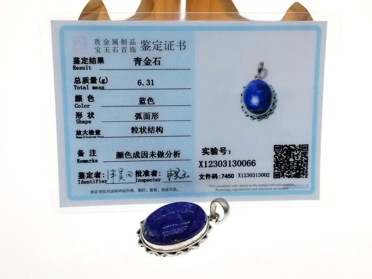 

Certified GENUINE 925Silver Inlay Lapis Lazuli Pendant