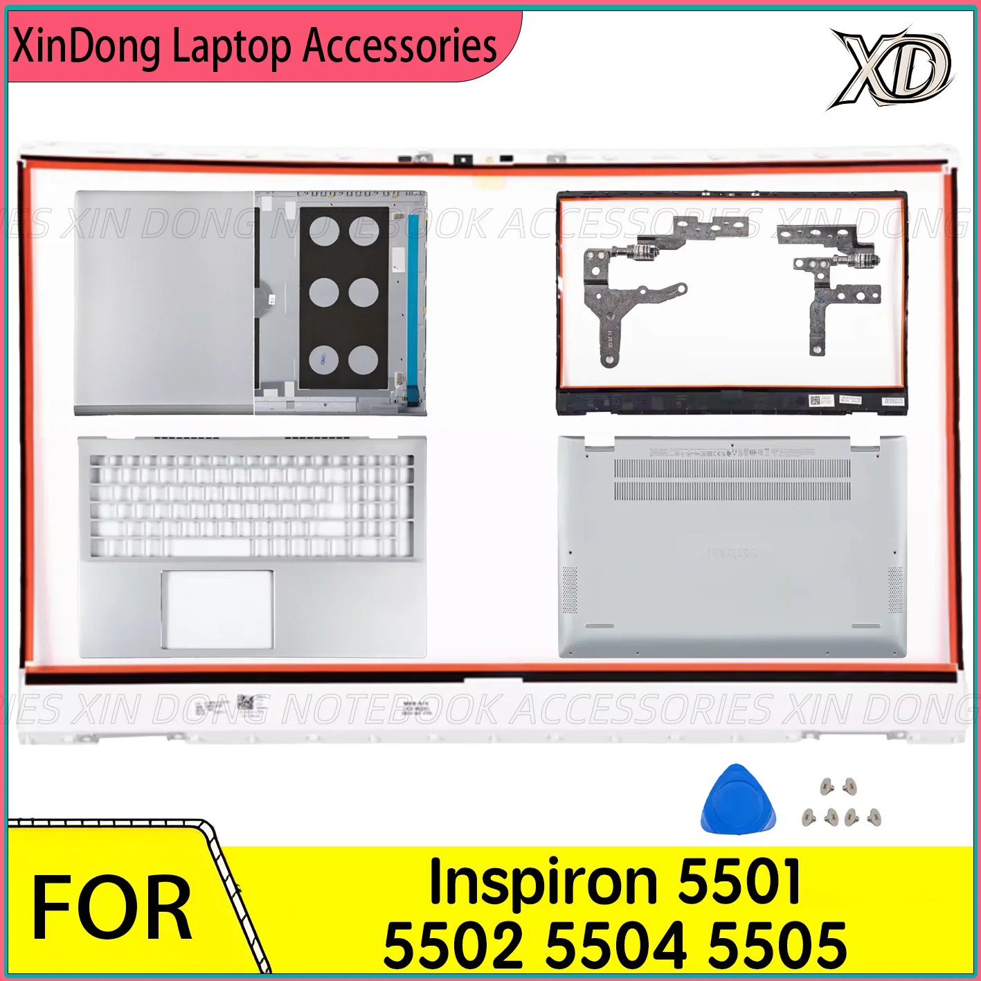 

Новый корпус для ноутбука Inspiron 15 серии 5501 5502 5504 5505 15,6 дюйма, верхняя крышка/рамка/подставка для рук/нижний корпус/петли