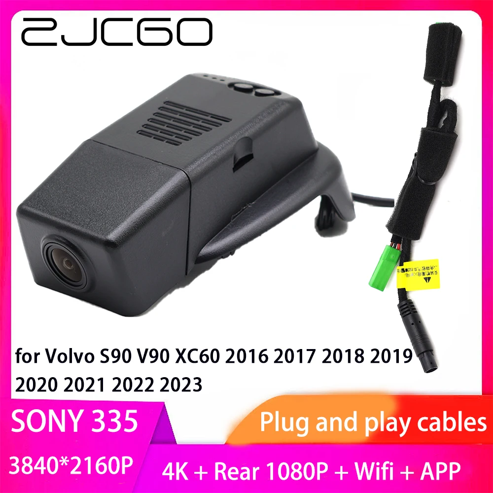 

ZJCGO Plug and Play DVR Dash Cam UHD 4K 2160P Video Recorder for Volvo S90 V90 XC60 2016 2017 2018 2019 2020 2021 2022 2023