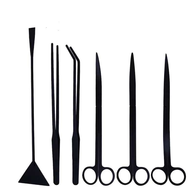 Aquarium Tool Kit Stainless Steel Aquatic Plant Tweezers Scissors and Spatula Cleaning Tools  Aquarium Accessories