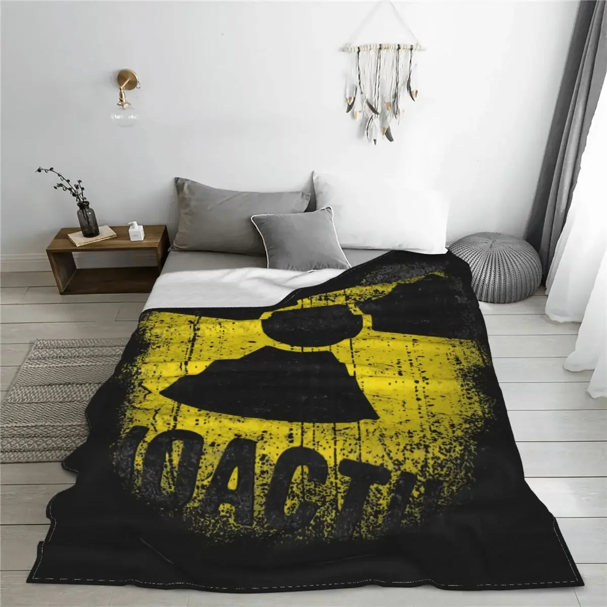 Chernobyl Let\'s Get Radioactive Flannel Blankets Nuclear Radiation Russia Throw Blanket for Home 125*100cm Plush Thin Quilt