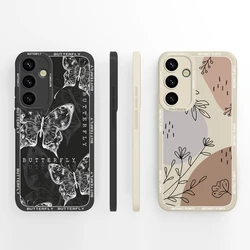 For Samsung S24 FE Case Black Butterfly Liquid Silicone Phone Cases For Galaxy S24 Back Cover For Samsung S 24 S24FE Funda Coque
