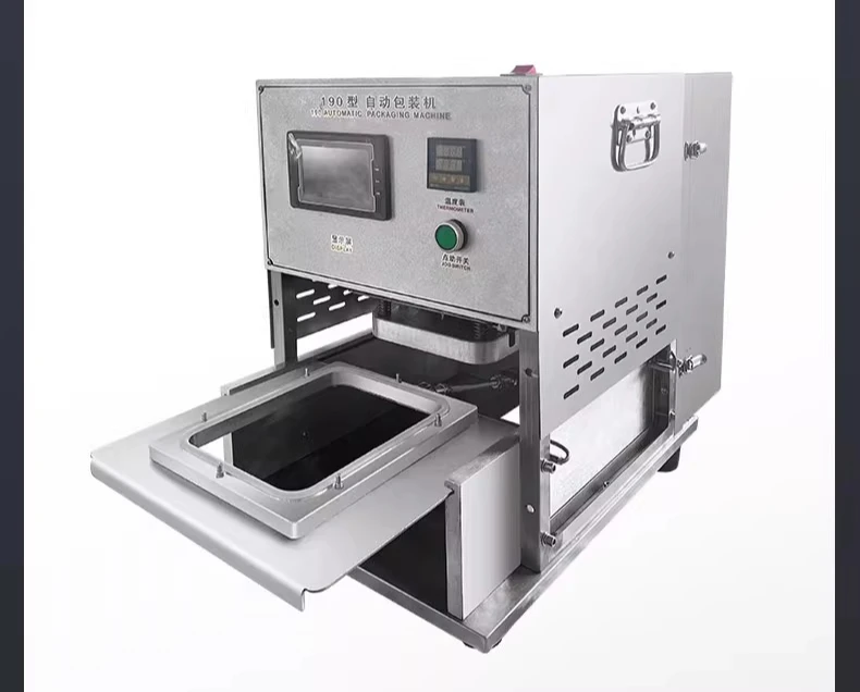 

Automatic aluminum foil box sealing machine hotel catering packing box sealing machine