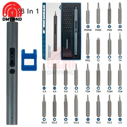 28 In 1 Electric Screwdriver Rechargeable Small Cordless Power Screwdriver with LED Light Repair Tool for Phone Watch Camera