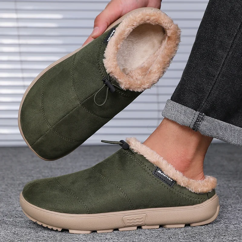 Herren-Baumwoll-Hausschuhe, Winter-Fleece-Futter, warme Birkenshoes, lässige Indoor- und Outdoor-Schuhe, rutschfeste Baumwollschuhe mit abgedeckter Ferse für den Heimgebrauch – Detail 11
