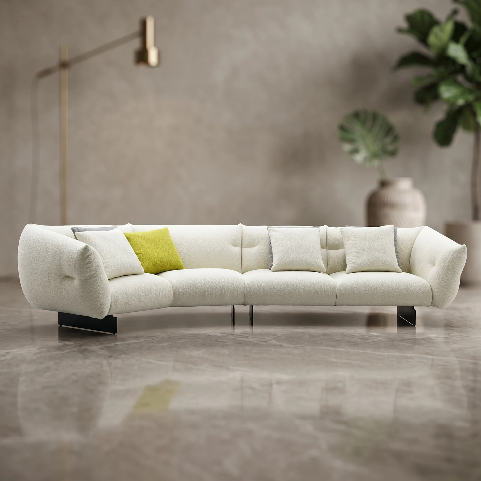 #Italian Luxury Furniture Large Modern Minimalist Square Sectional Lounge Sofa Premium Villa Sofa Set Reclining for Home Hotel