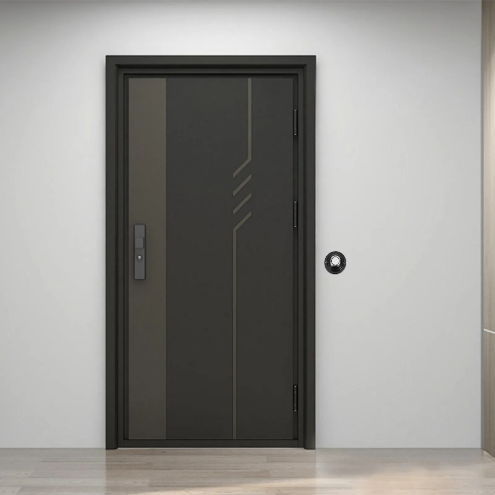 Round Doorbell Button For Home Compact Metal Wired Push Button Replacement, Low Power, Yellow Glow, Diy Installation,