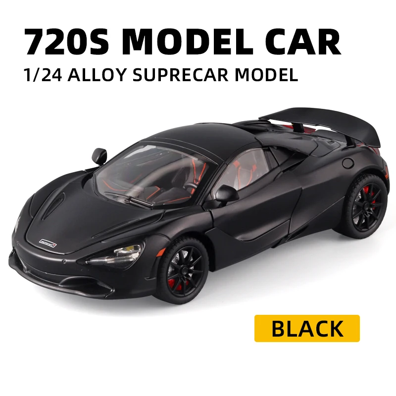 1/24 720S Sound & Light Model Sports Car Children\'s Toy Supercar Simulation Alloy automobile Furniture For Display Decoration